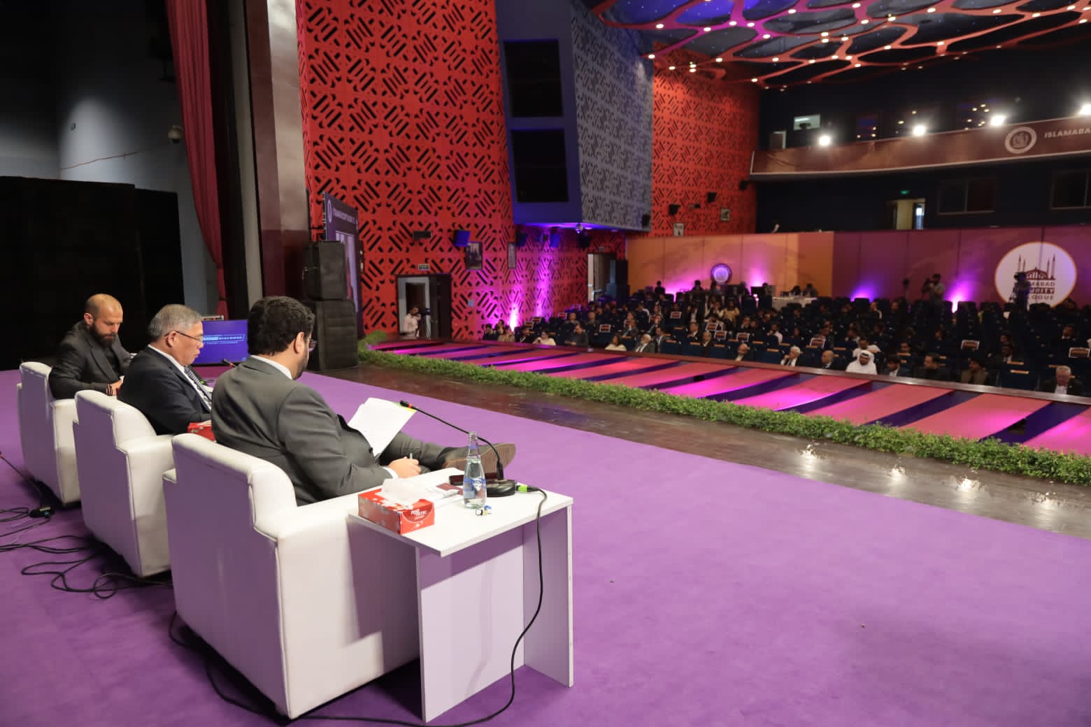 Panel discussion on stage at the Islamabad Security Dialogue 2023, Pak-China Friendship Center
