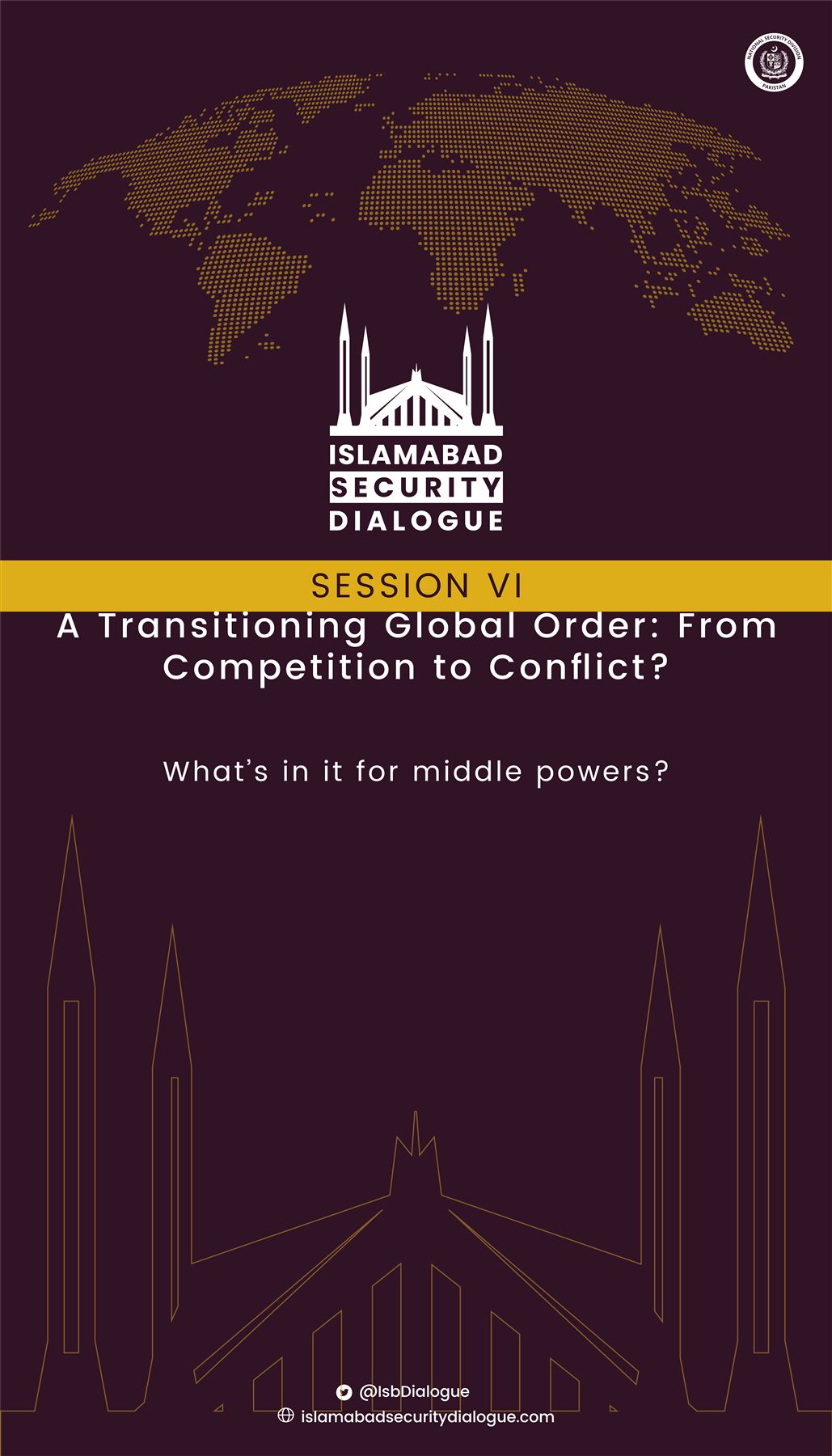 Session signage design for the National Security Advisers Forum panel